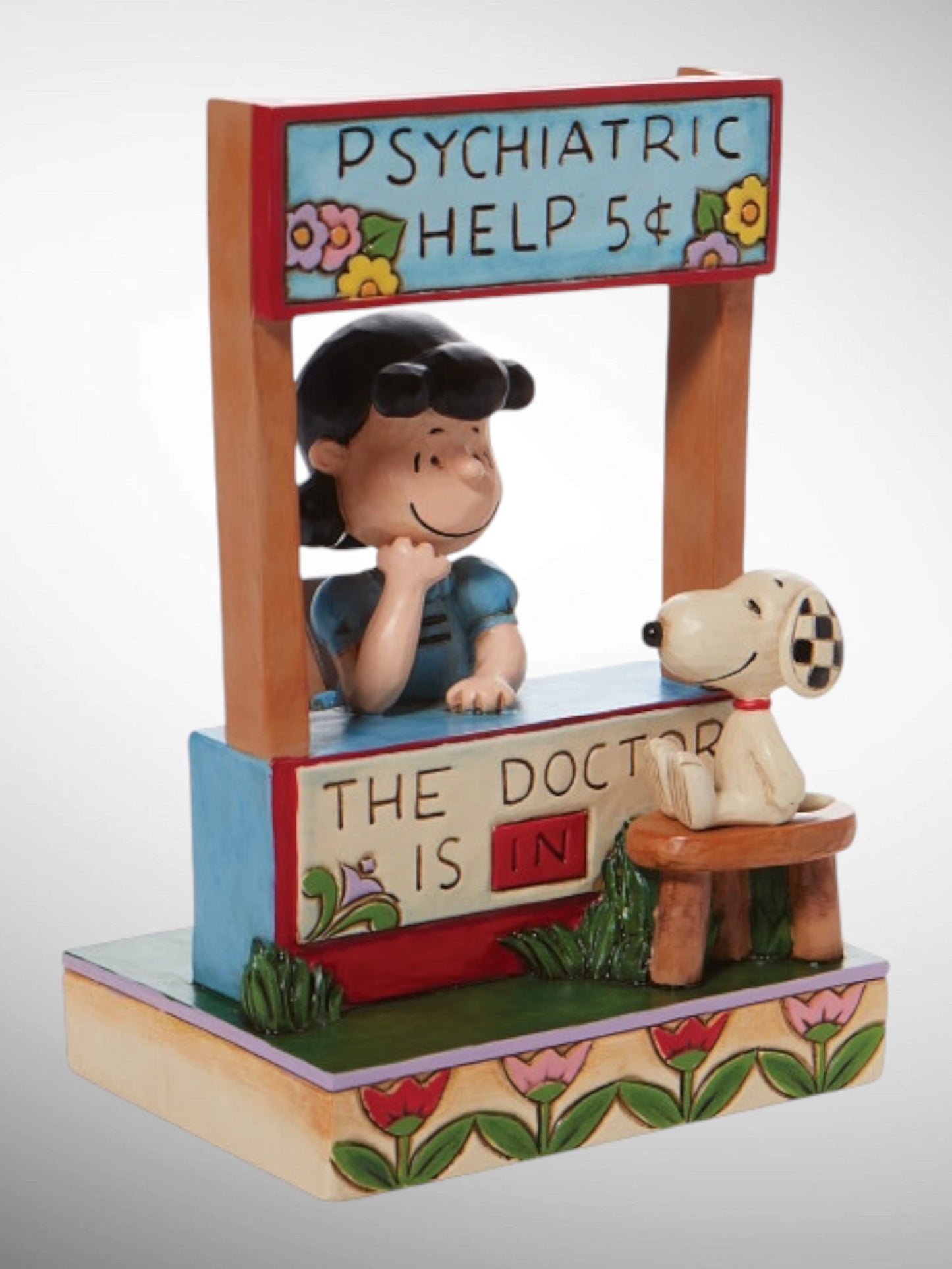 Jim Shore Peanuts - The Doctor Is In! Lucy Psychiatric Help Snoopy Figurine