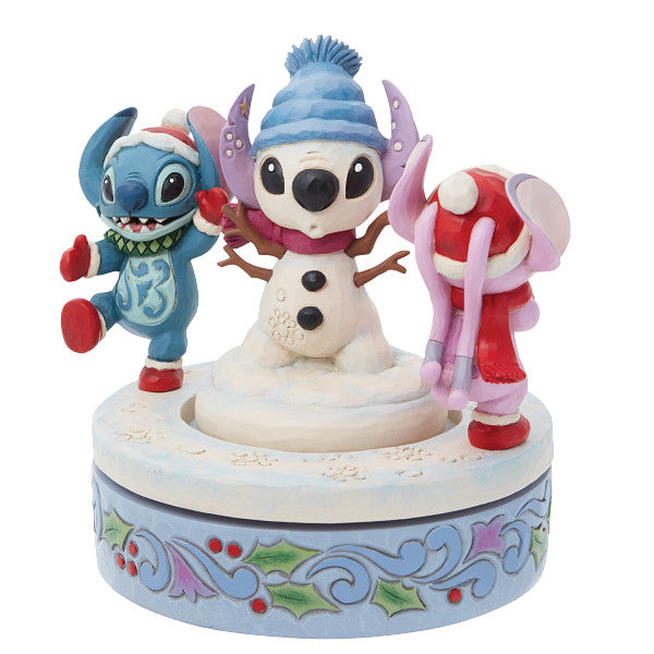 Jim Shore Disney Traditions - Snowy Shenanigans Stitch & Angel Figurine