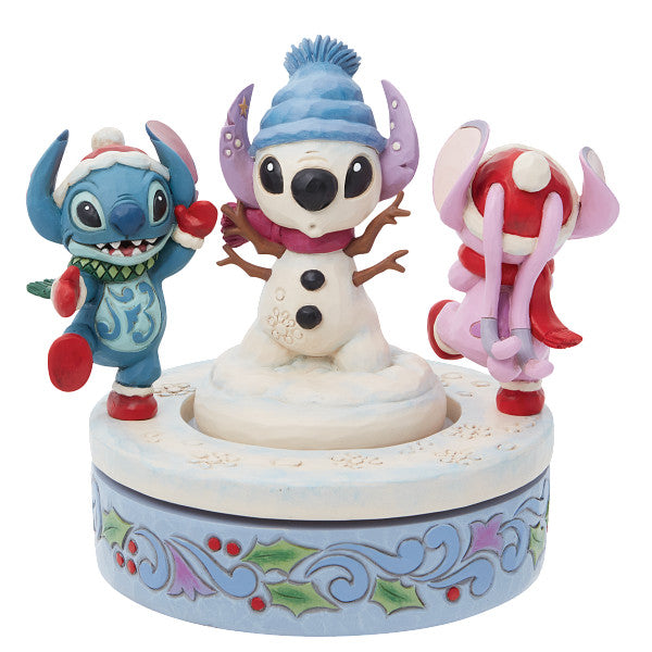 Jim Shore Disney Traditions - Snowy Shenanigans Stitch & Angel Figurine