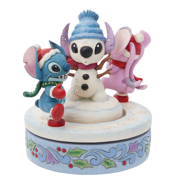 Jim Shore Disney Traditions - Snowy Shenanigans Stitch & Angel Figurine