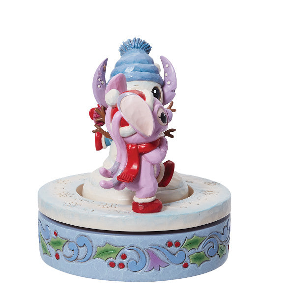 Jim Shore Disney Traditions - Snowy Shenanigans Stitch & Angel Figurine