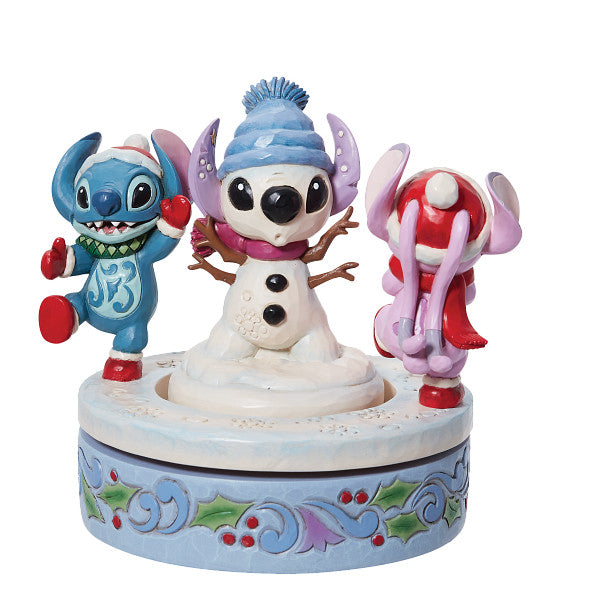 Jim Shore Disney Traditions - Snowy Shenanigans Stitch & Angel Figurine