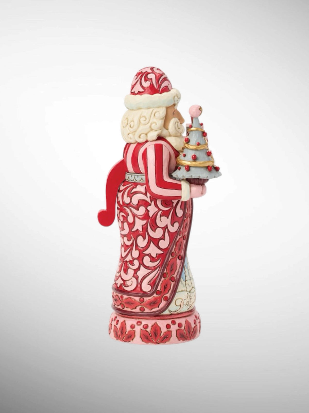 Jim Shore Heartwood Creek Royal Traditions - Heart of the Holidays Nutcracker Santa Tree Red Pink Figurine