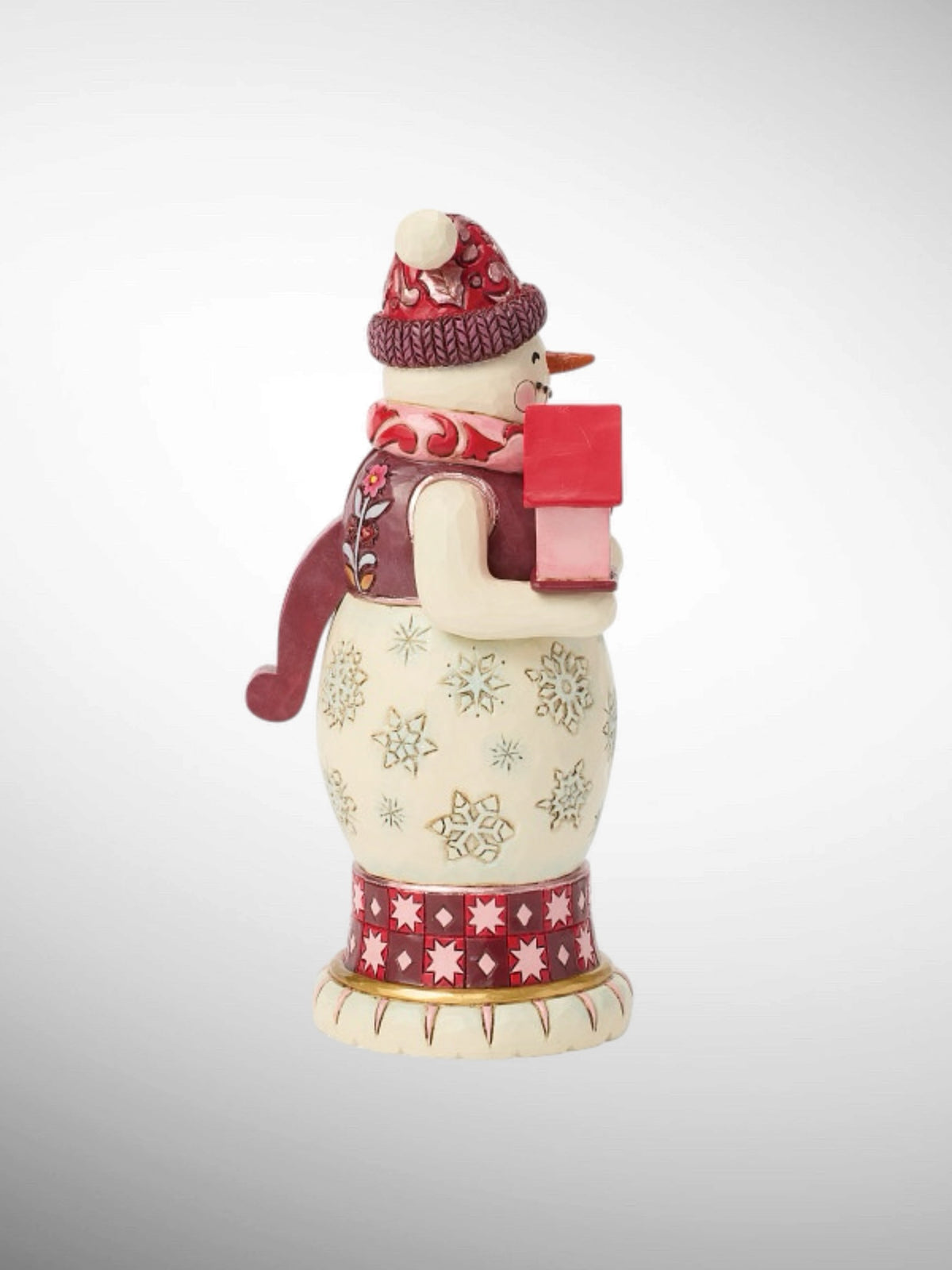 Jim Shore Heartwood Creek Royal Traditions - Holiday Harmony Snowman Nutcracker Red Pink Figurine