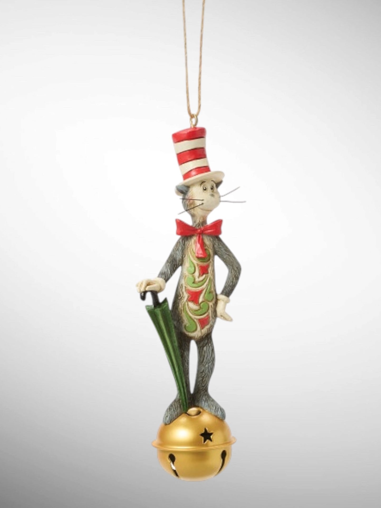 Jim Shore Dr. Seuss - Cat in the Hat on Jingle Bell Hanging Ornament