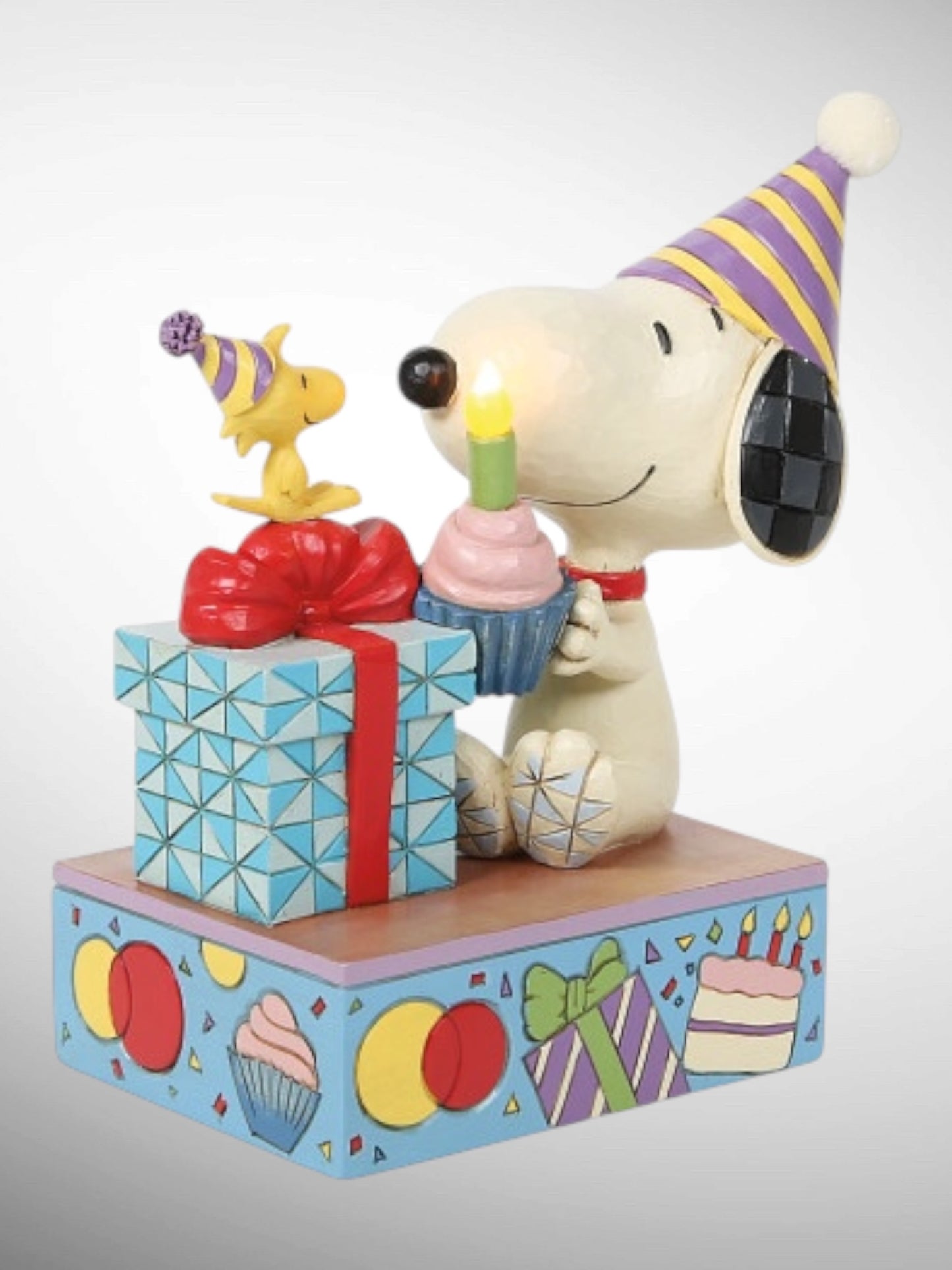Jim Shore Peanuts - You Take the Cake Birthday Light Up Snoopy Woodstock Figurine - PREORDER
