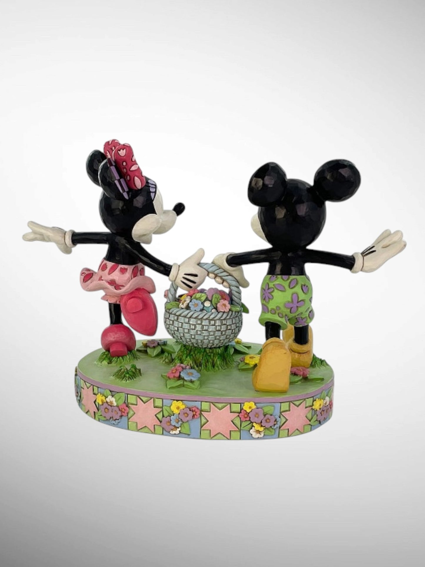 Jim Shore Disney Traditions - Egg-citing Egg Hunt Mickey Minnie Easter Basket Figurine - PREORDER