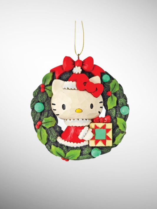 Jim Shore Sanrio Collection - Hello Kitty Wreath Hanging Ornament