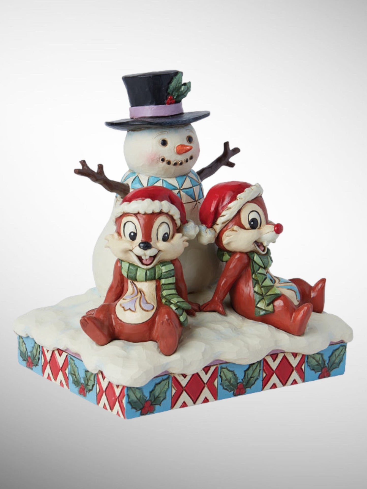 Jim Shore Disney Traditions - Snow Much Fun! Chip and Dale Snowman Christmas Figurine