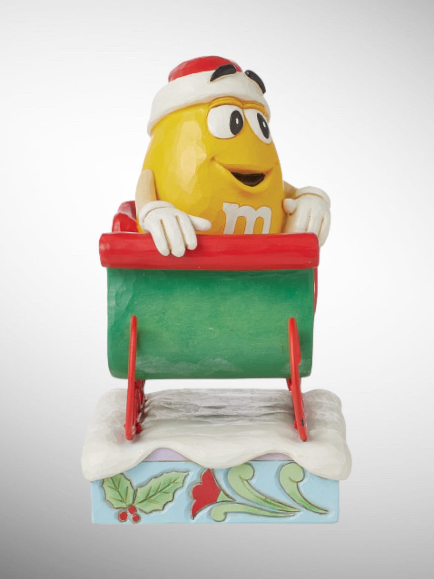 Jim Shore M&M's Collection - A Sweet Ride Yellow Sleigh Figurine