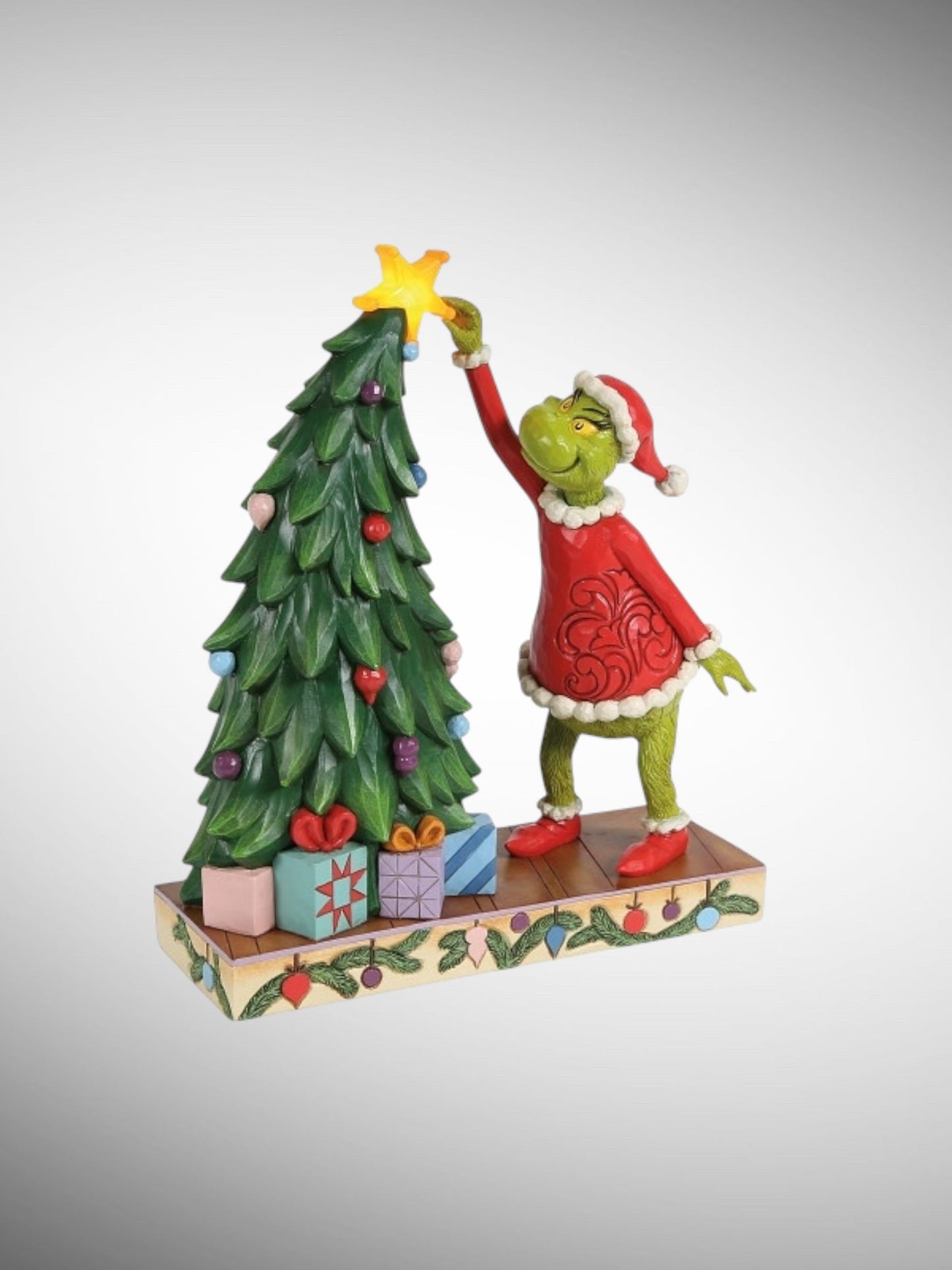 Jim Shore Dr. Seuss The Grinch - Grinch Pulling Tree Star Figurine - PREORDER