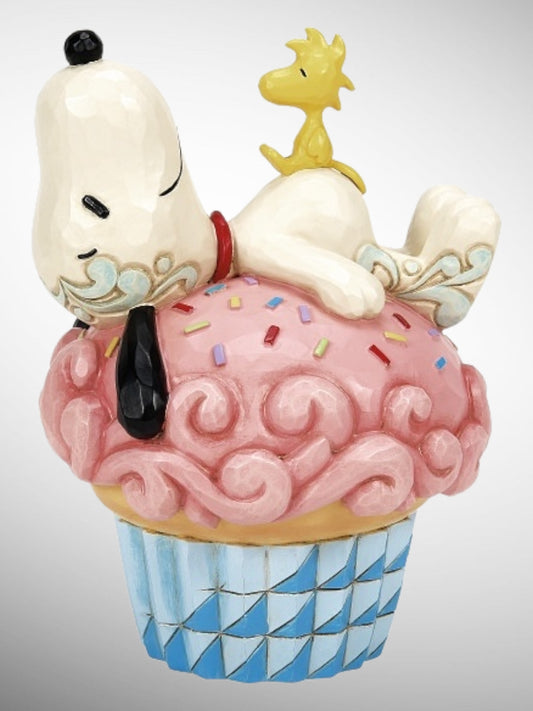 Jim Shore Peanuts - Sprinkle Snooze Snoopy Woodstock Cupcake Figurine