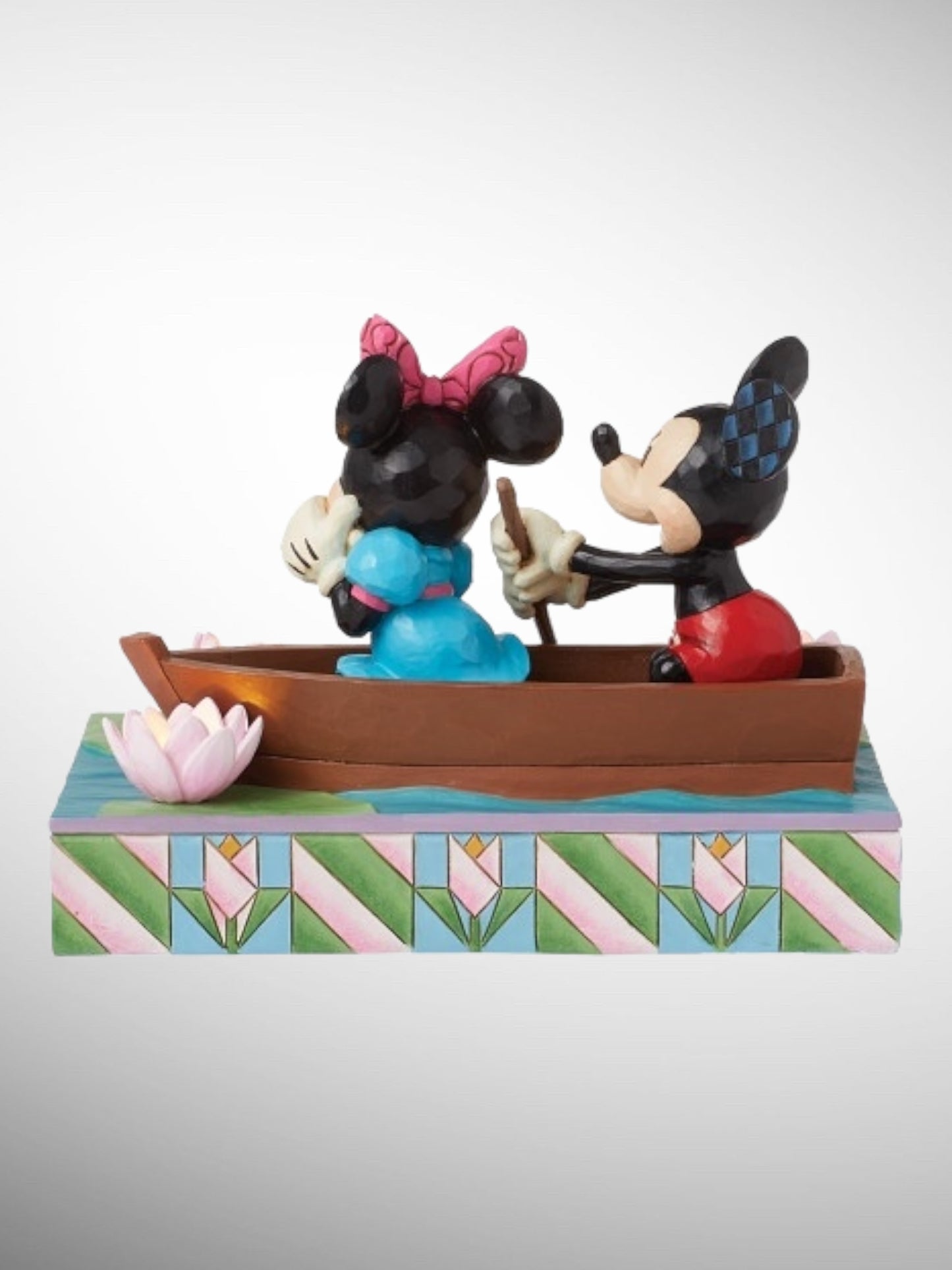 Jim Shore Disney Traditions - Row-Mance Is In The Air Mickey Minnie LED Figurine