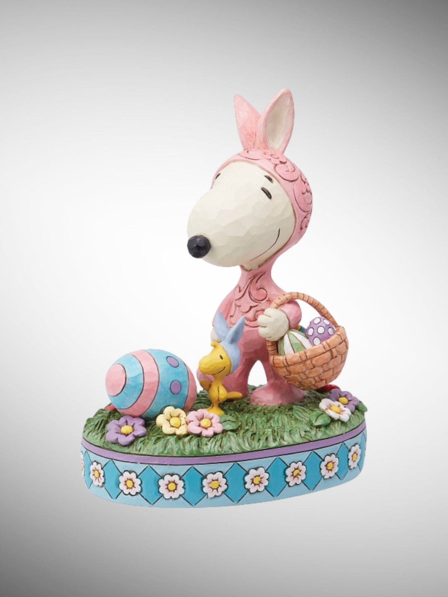 Jim Shore Peanuts - Easter Hoppyness Snoopy Woodstock Bunny Figurine