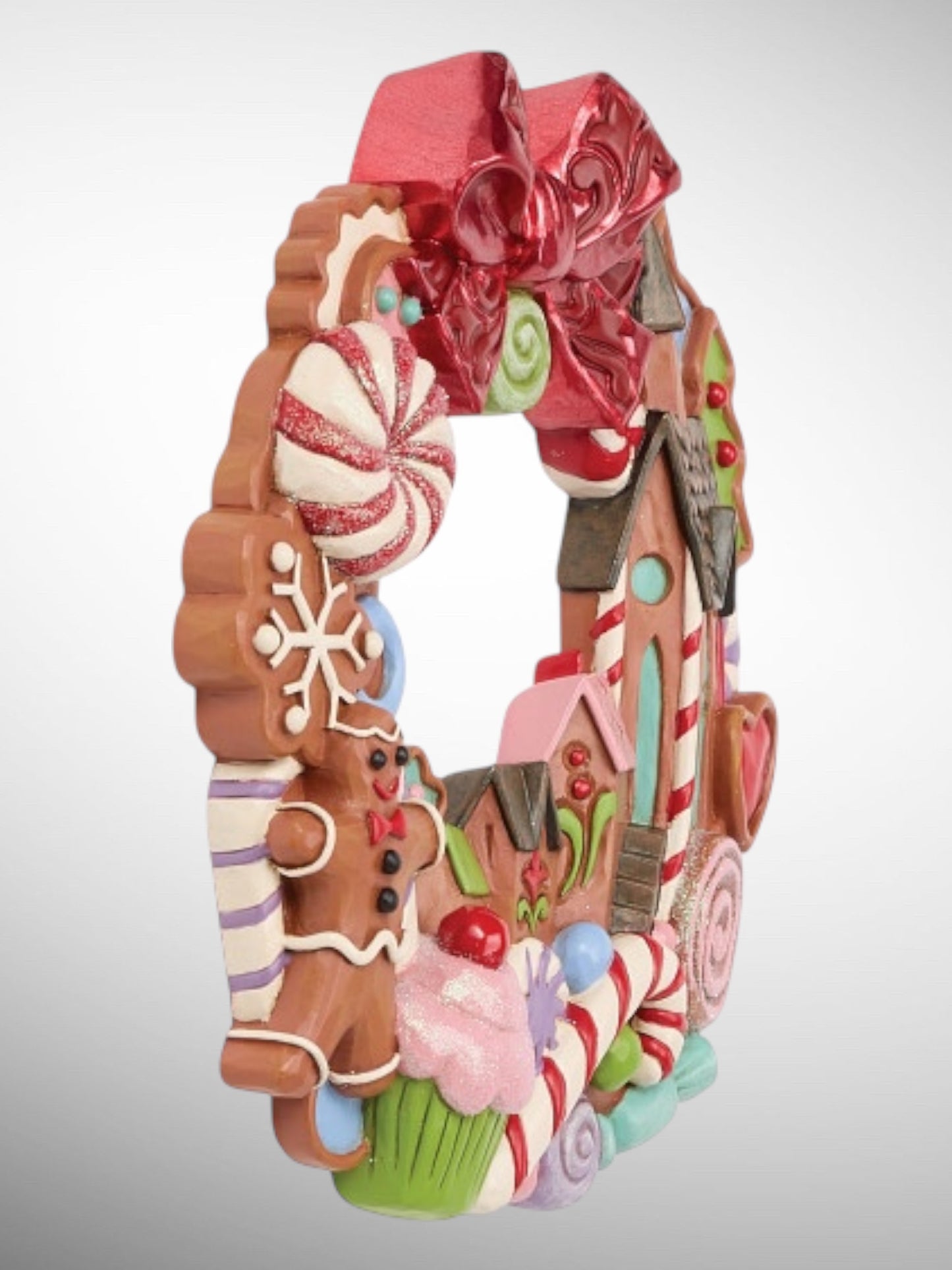 Jim Shore Gingerbread Christmas - Circle In Sweets Gingerbread Wall Wreath Figurine - PREORDER