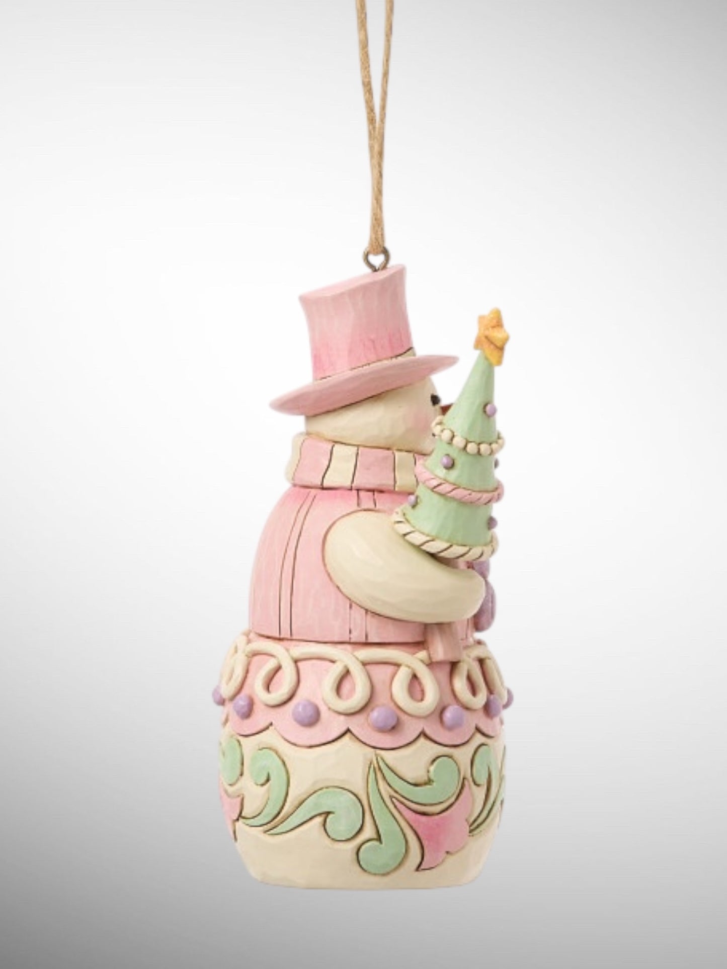 Jim Shore Heartwood Creek - Heartwood Sweets Snowman with Tree Christmas Hanging Ornament - PREORDER