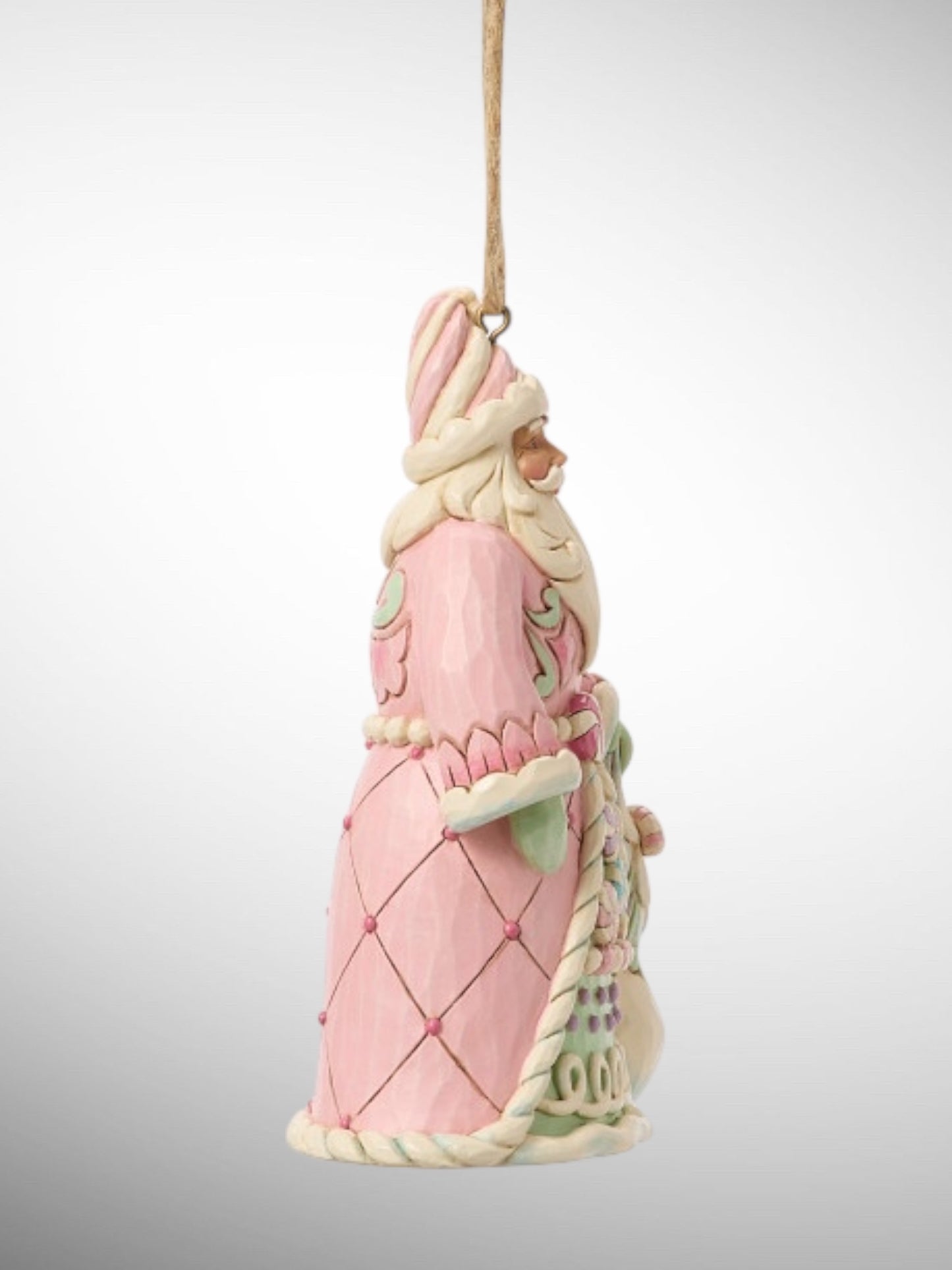 Jim Shore Heartwood Creek - Heartwood Sweets Santa with Bag of Candy Hanging Ornament - PREORDER