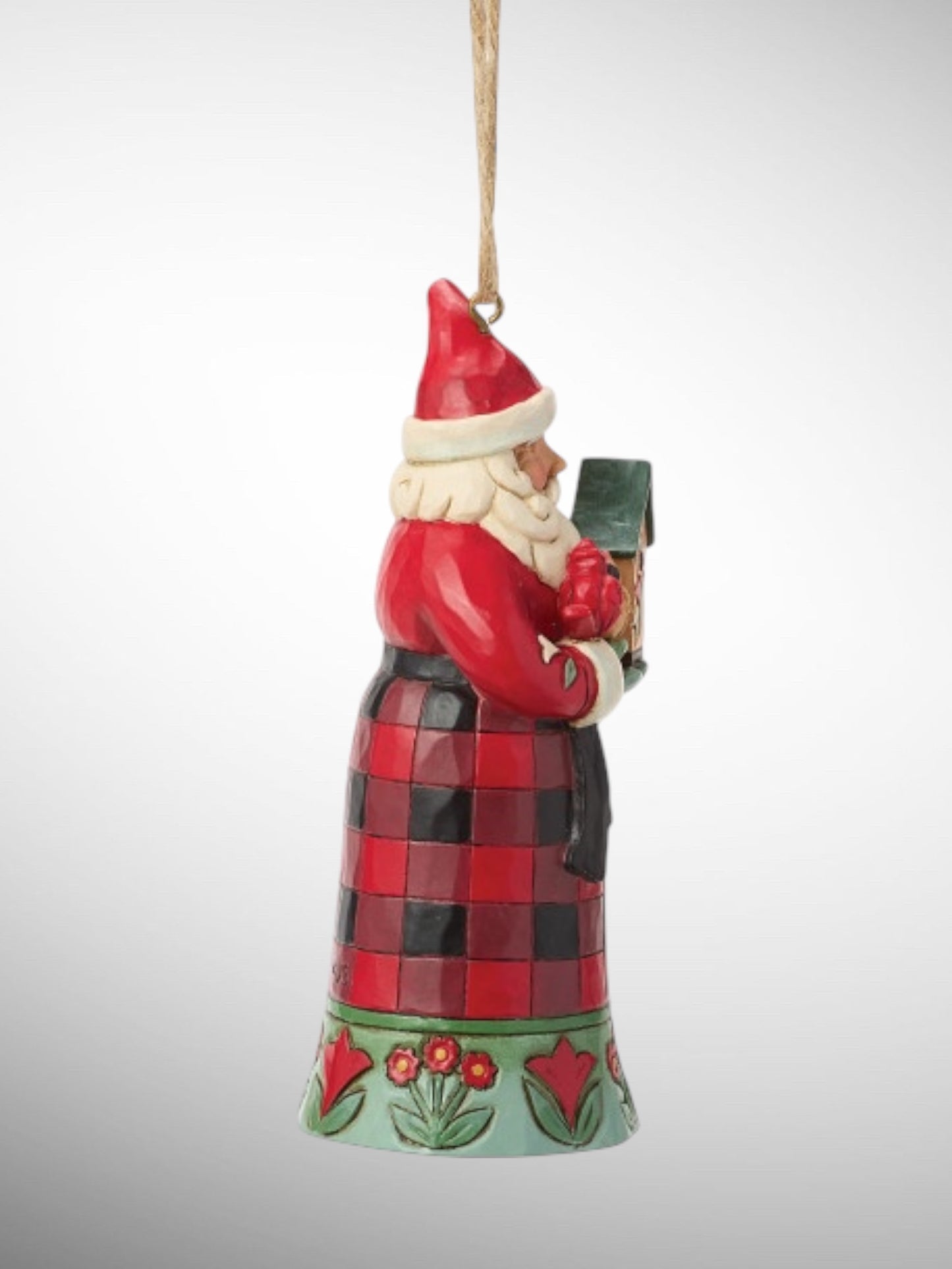 Jim Shore Heartwood Creek - Highland Glen Santa with Cardinal Hanging Ornament - PREORDER