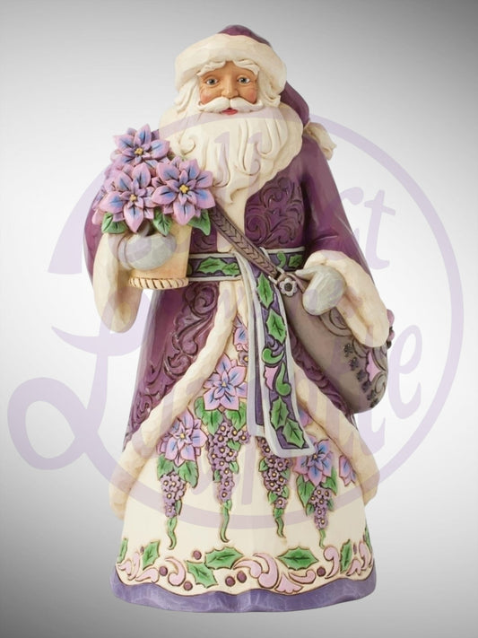 Jim Shore Heartwood Creek -  Royal Holiday Cheer Purple Santa Figurine