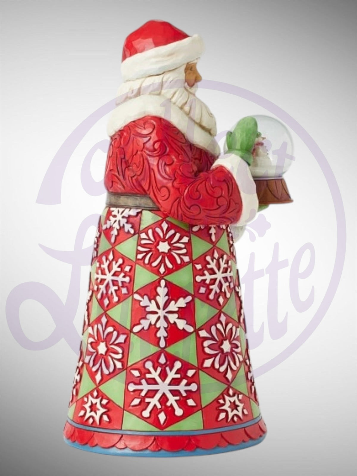 Jim Shore Heartwood Creek -  Frosty Keepsake Santa Holding Mini Globe Figurine