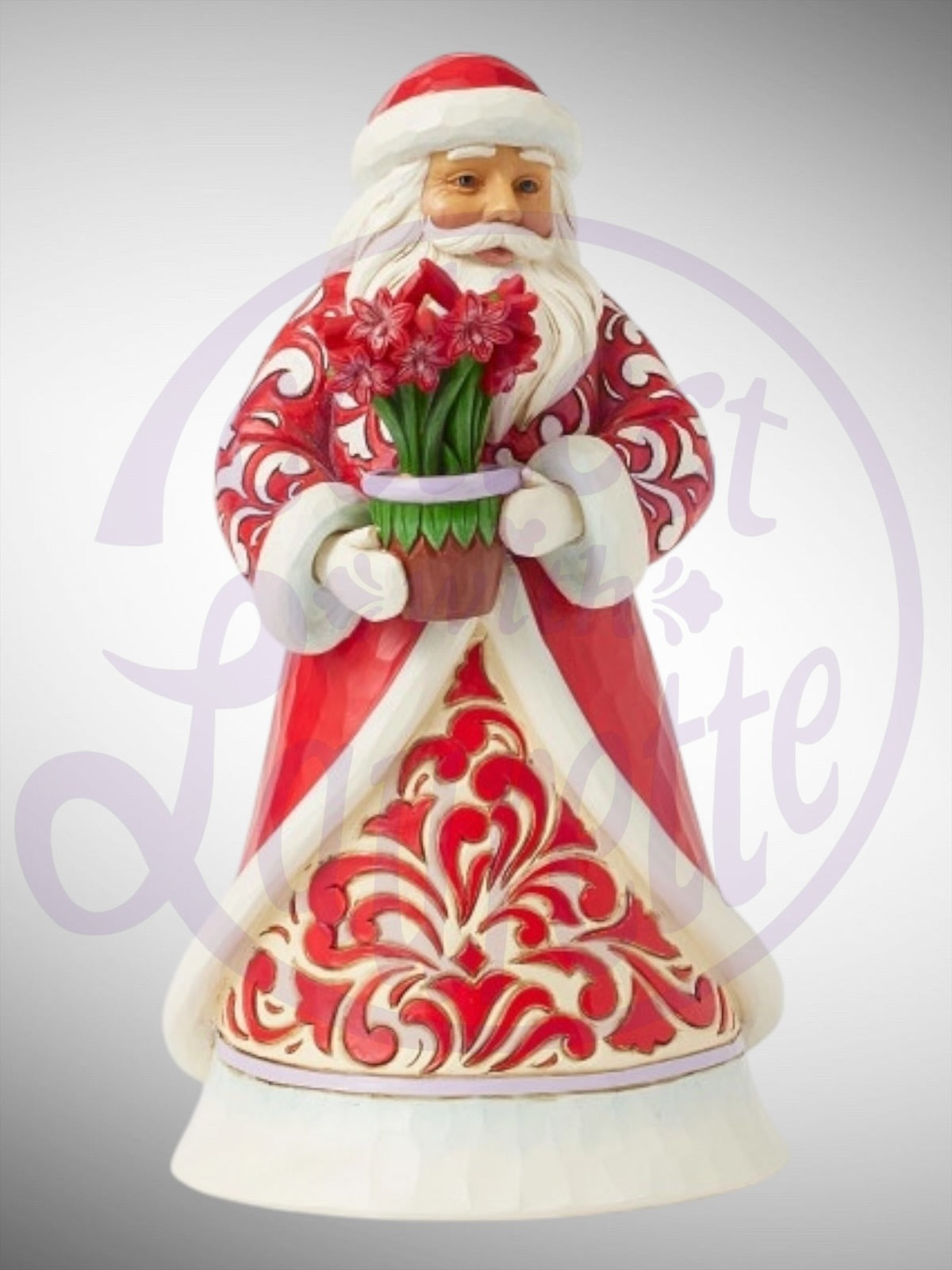 Jim Shore Heartwood Creek - Blooms of the Season Santa Figurine - PREORDER
