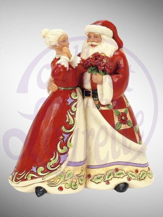 Jim Shore Heartwood Creek -  Holiday Dance Santa and Mrs. Claus Figurine