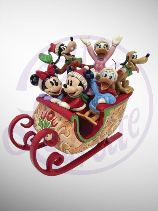 Jim Shore Disney Traditions -  A Sleigh Full of Joy Christmas Figurine