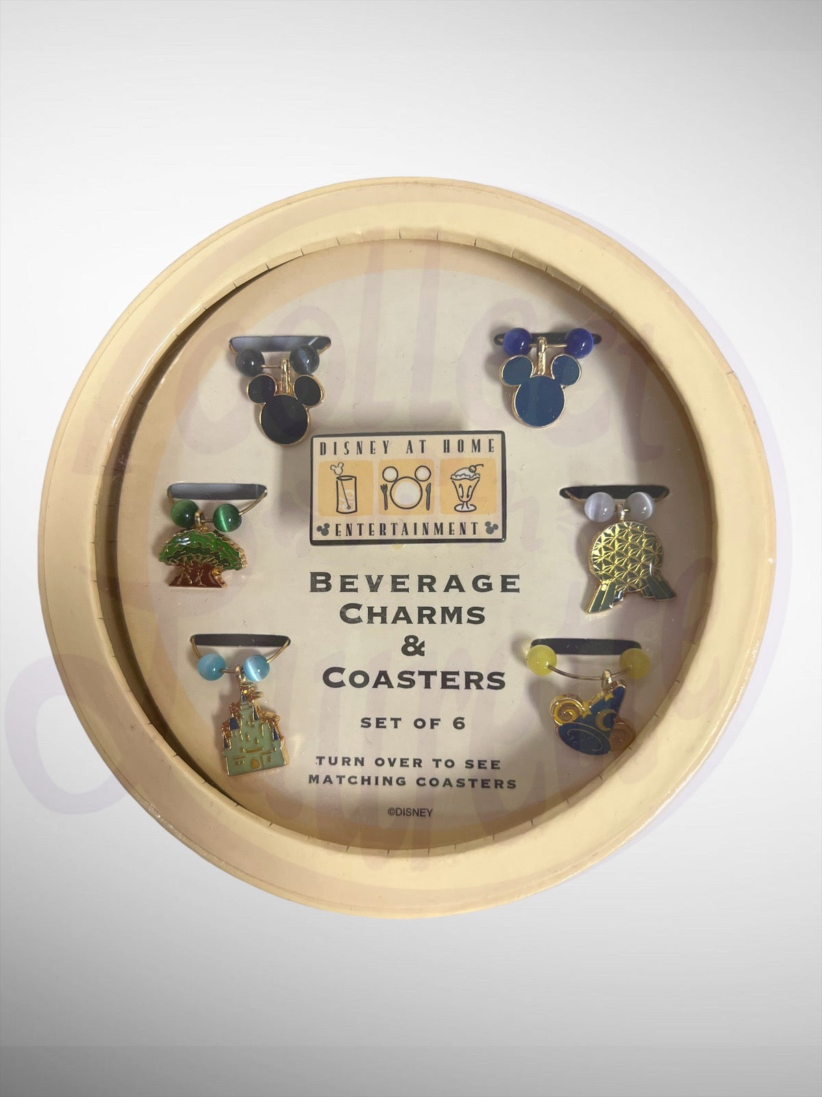Disney at Home - Beverage Charms & Coasters Set of 6 Walt Disney World Parks