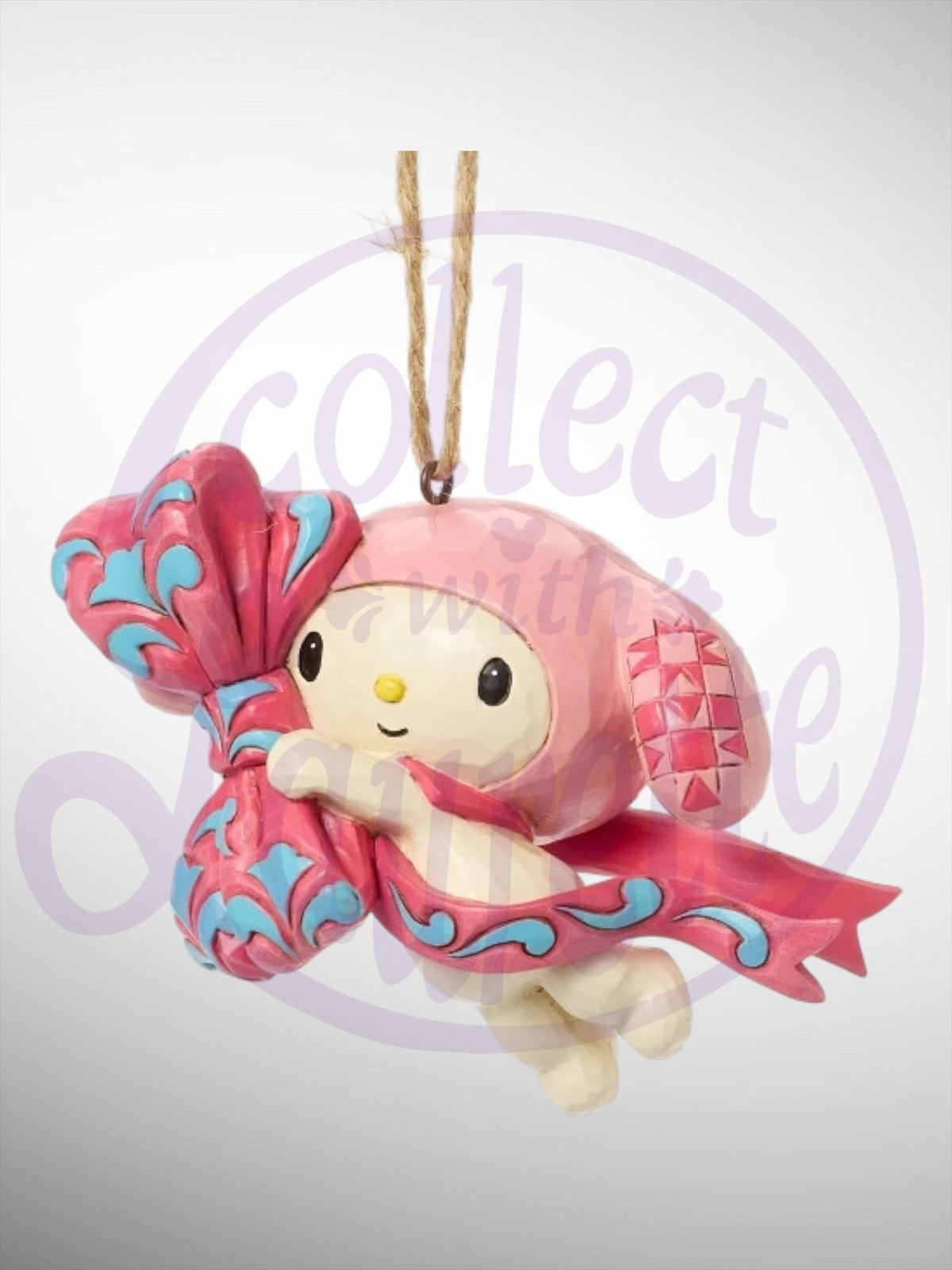Jim Shore Sanrio Collection - Hello Kitty My Melody Pink Bow Hanging Ornament - PREORDER