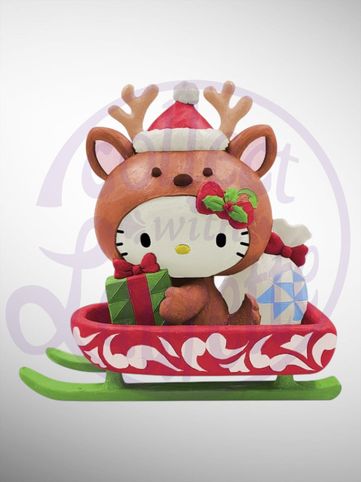 Jim Shore Sanrio Collection - Hello Kitty Reindeer Christmas Holiday Figurine