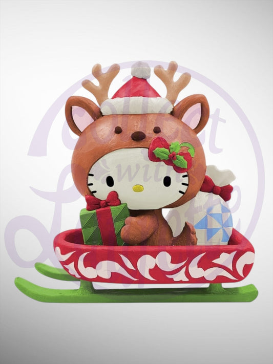 Jim Shore Sanrio Collection - Hello Kitty Reindeer Christmas Holiday Figurine