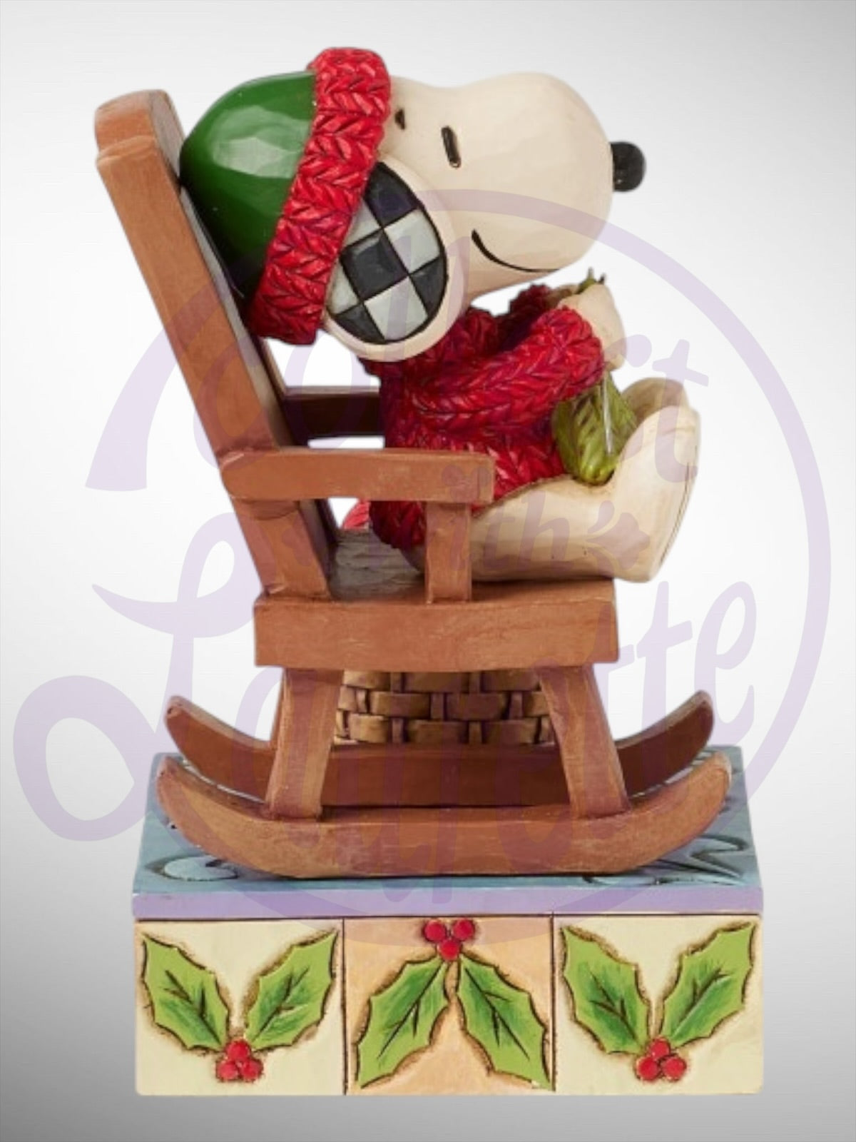 Jim Shore Peanuts - Handmade Happiness Snoopy Woodstock Rocking Chair Figurine