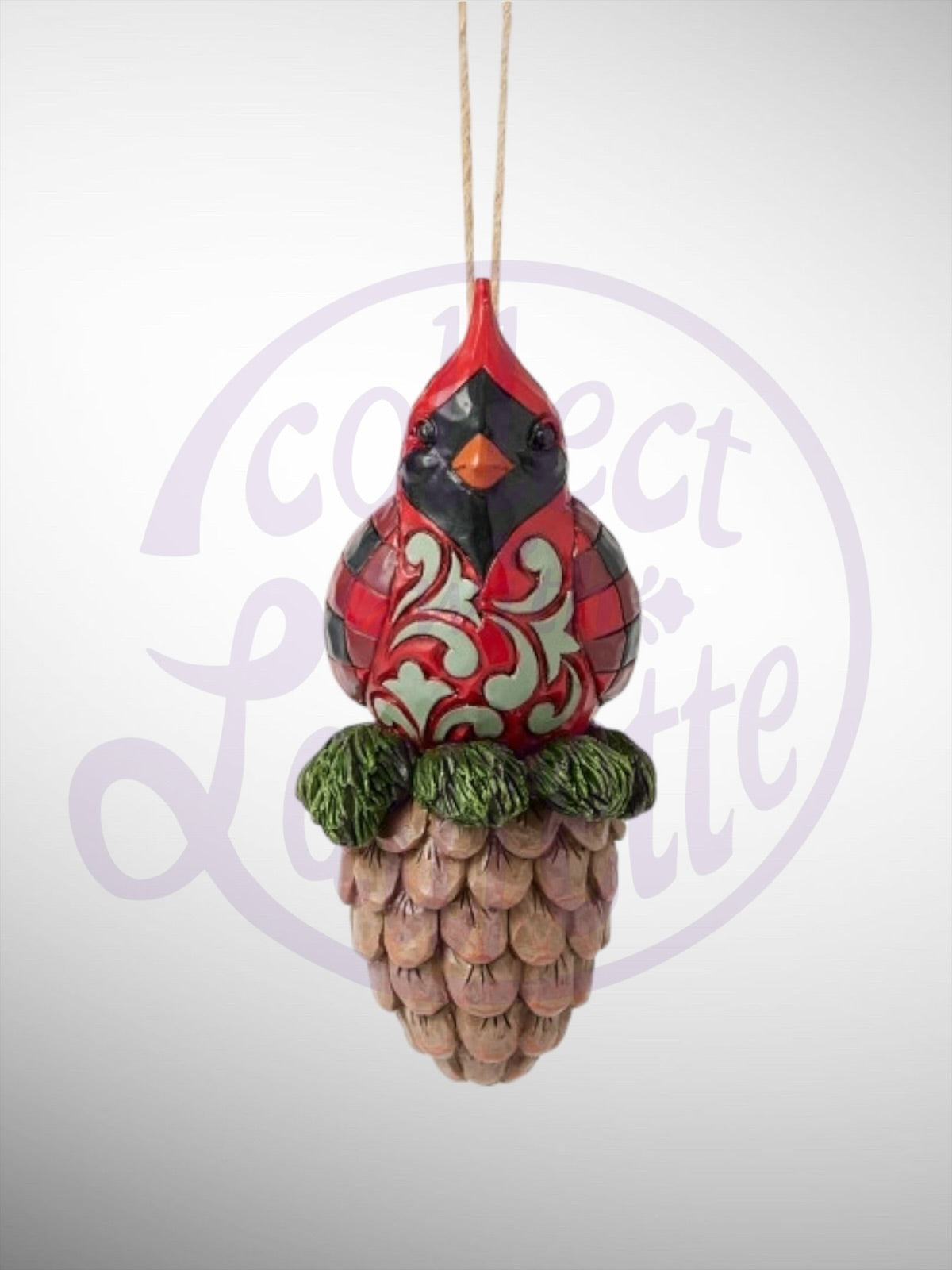 Jim Shore Heartwood Creek - Highland Glen Cardinal Pinecone Christmas Ornament - PREORDER