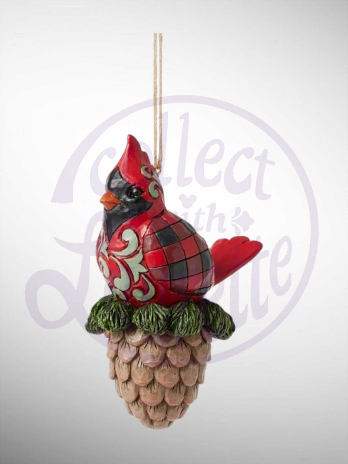 Jim Shore Heartwood Creek - Highland Glen Cardinal Pinecone Christmas Ornament - PREORDER