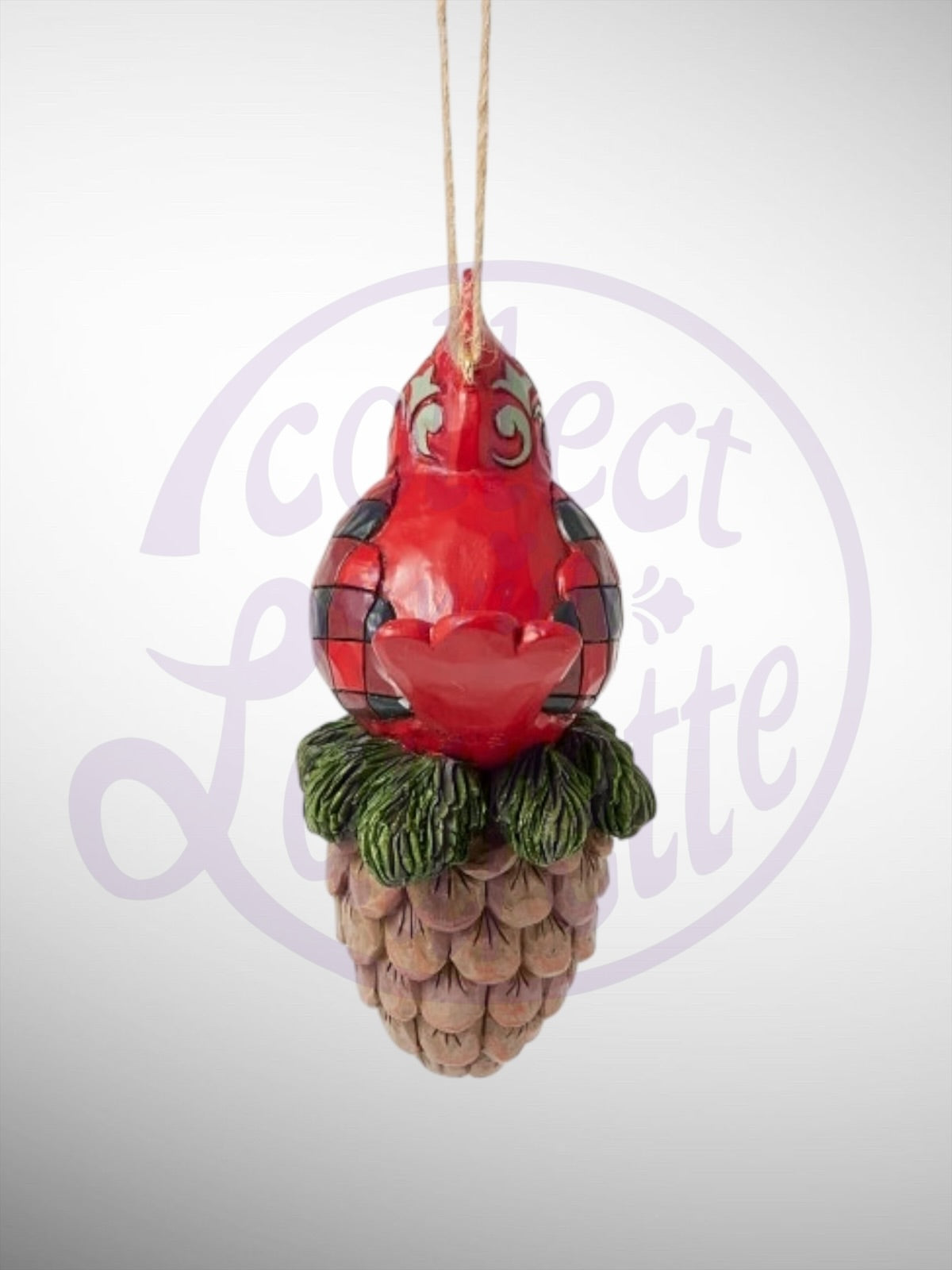 Jim Shore Heartwood Creek - Highland Glen Cardinal Pinecone Christmas Ornament - PREORDER