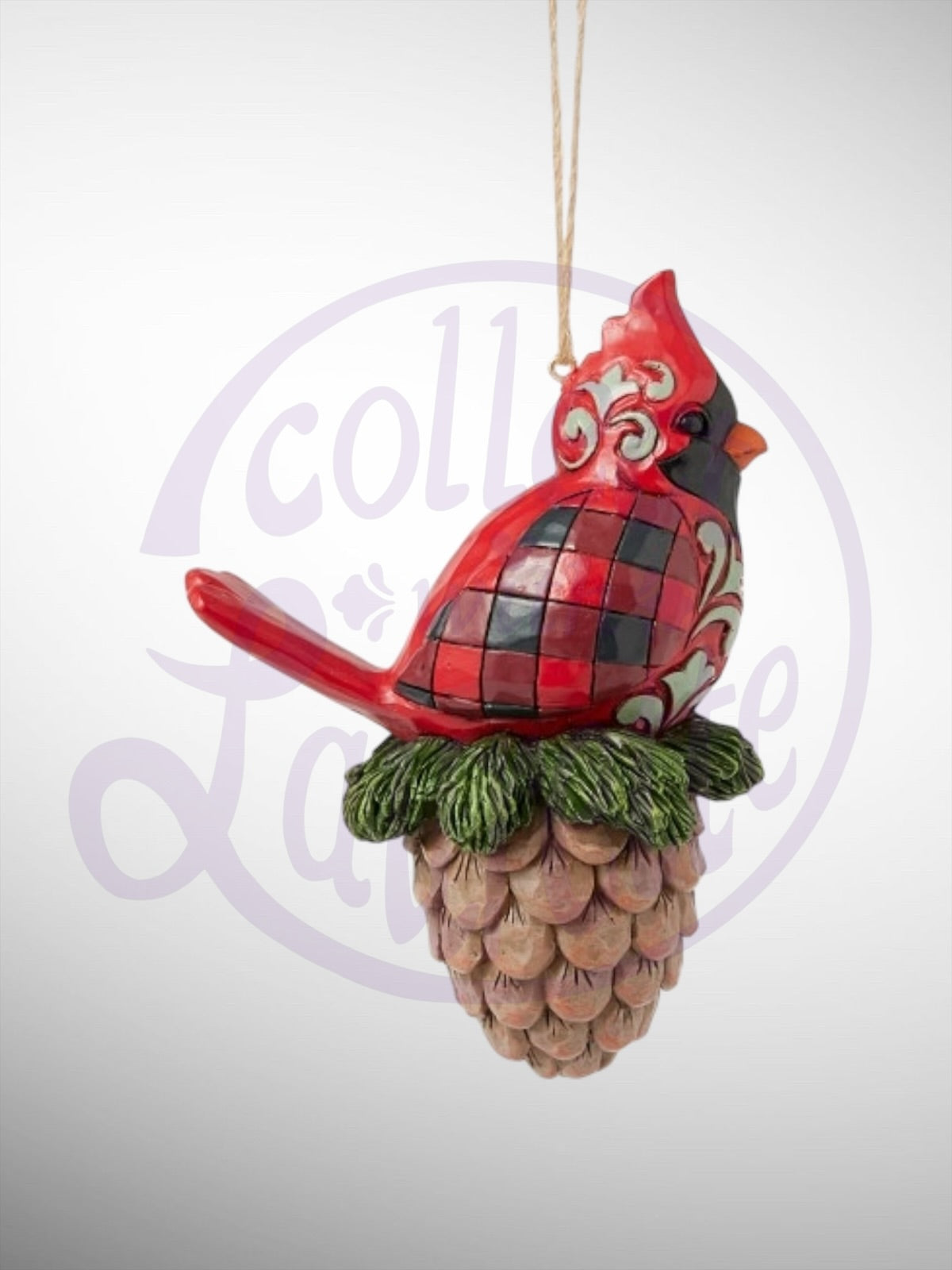 Jim Shore Heartwood Creek - Highland Glen Cardinal Pinecone Christmas Ornament - PREORDER