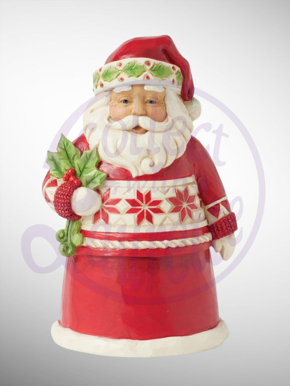 Jim Shore Heartwood Creek - Nordic Noel Holly Berry Noel Pint Size Santa Figurine