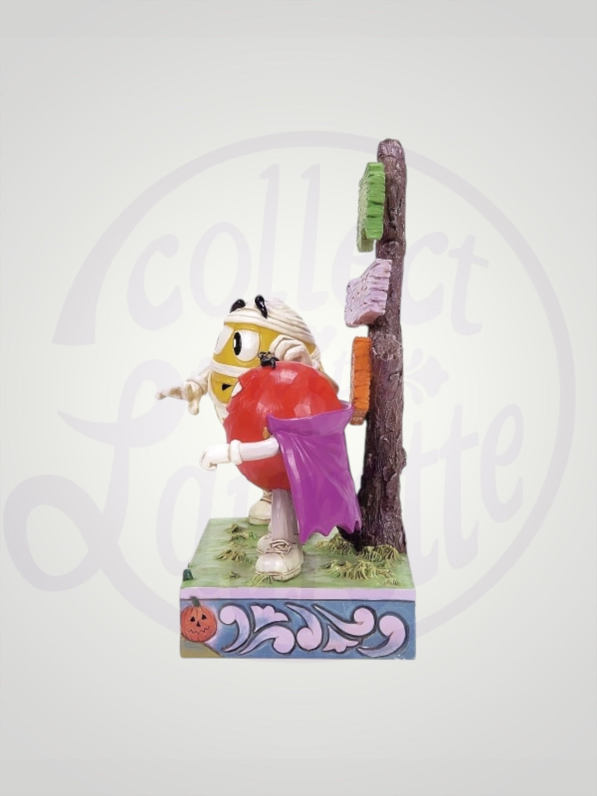 Jim Shore M&M's Collection - Spooky Adventures Red Vampire Yellow Mummy Halloween Figurine