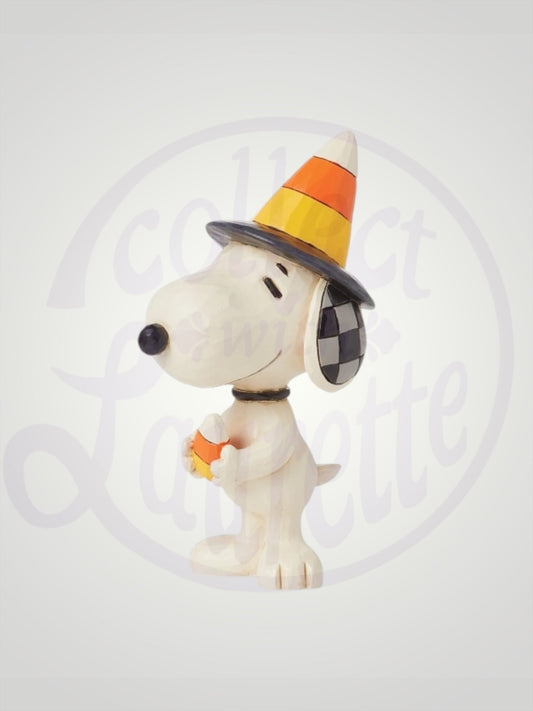 Jim Shore Peanuts - Snoopy Candy Corn Hat Halloween Mini Figurine