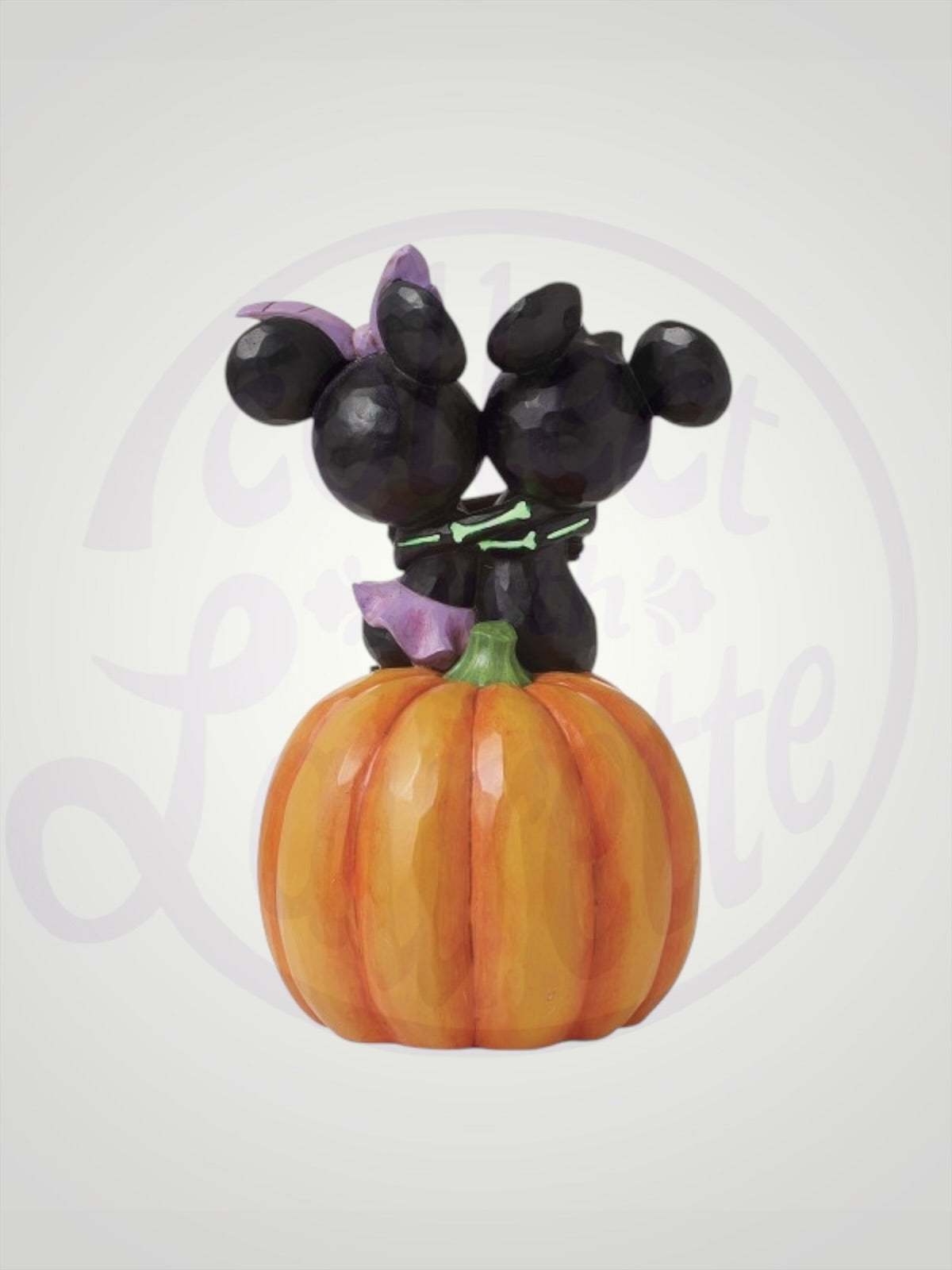 Jim Shore Disney Traditions - Spine-Tingling Sweethearts Mickey and Minnie Scared Skeletons Halloween Figurine