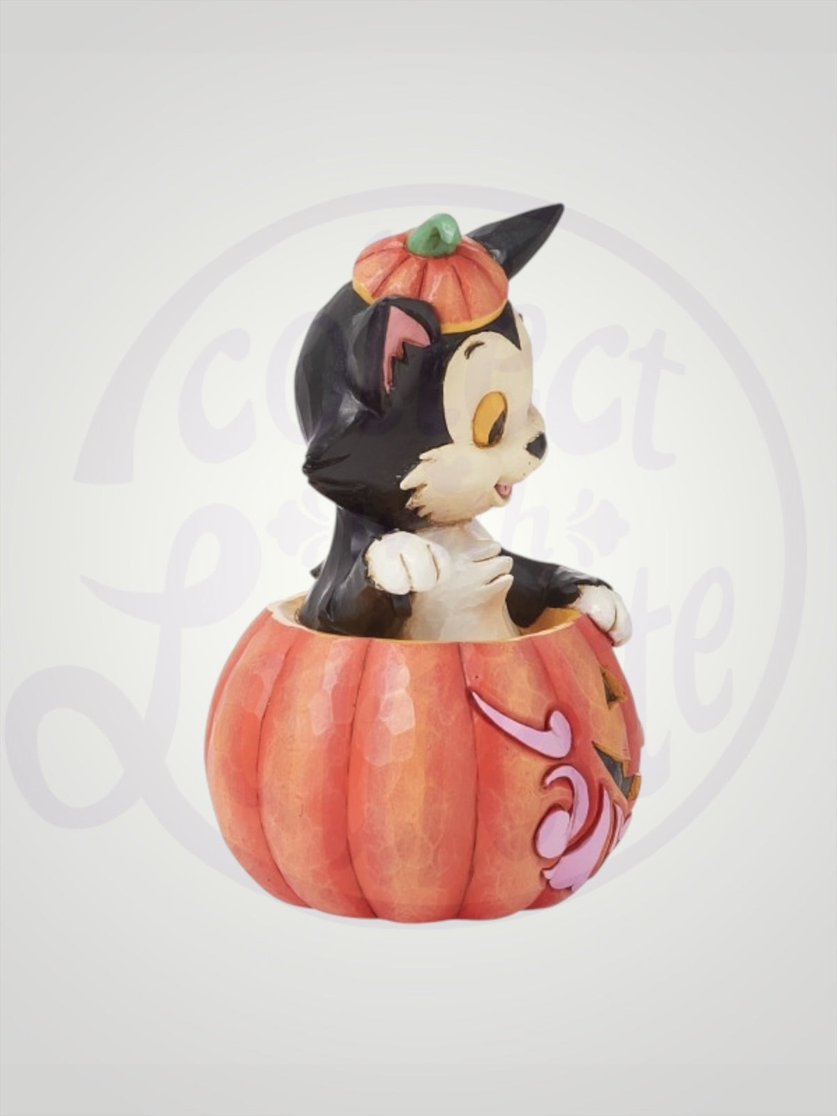 Jim Shore Disney Traditions - Figaro in Jack-o-Lantern Mini Halloween Figurine