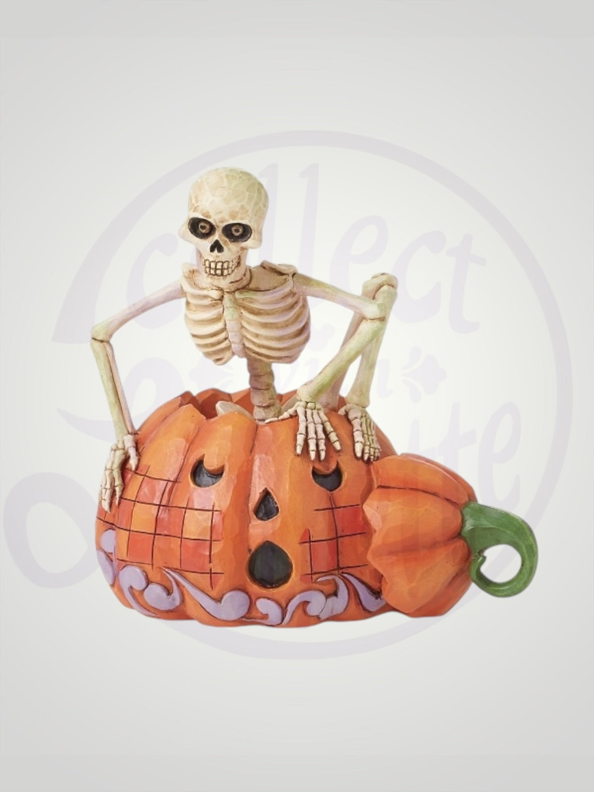 Jim Shore Heartwood Creek - Scared to the Bone Skeleton Pumpkin Halloween Figurine