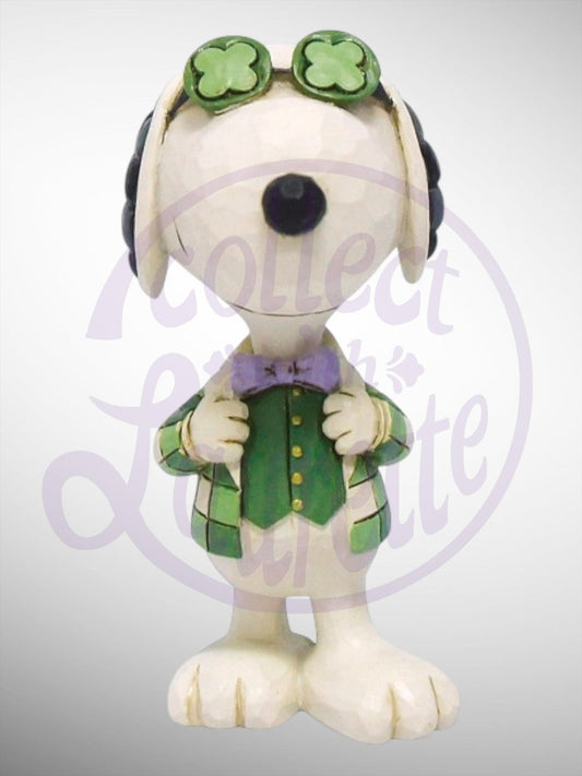 Jim Shore Peanuts - Snoopy Shamrock Glasses St. Patrick's Day Mini Figurine - PREORDER