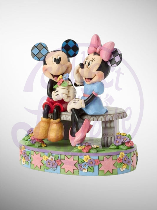 Jim Shore Disney Traditions - A Blooming Romance Mickey Minnie Spring Figurine