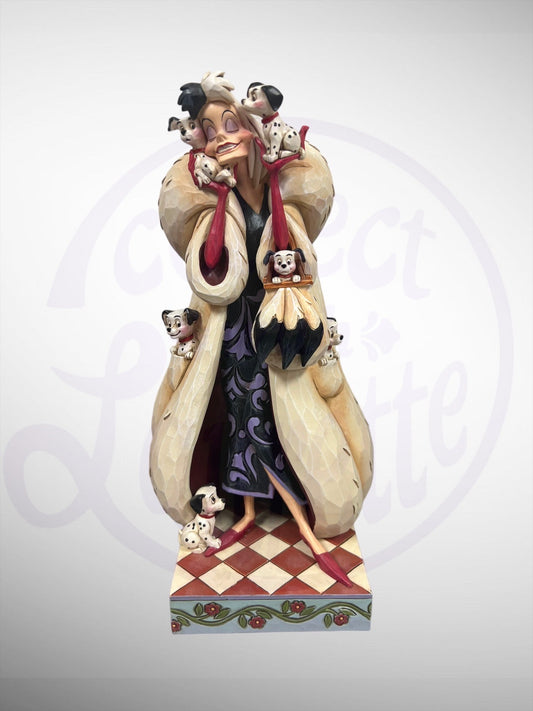 Jim Shore Disney Traditions - Cruella Fur Lined Diva Figurine 101 Dalmatians (No Box)