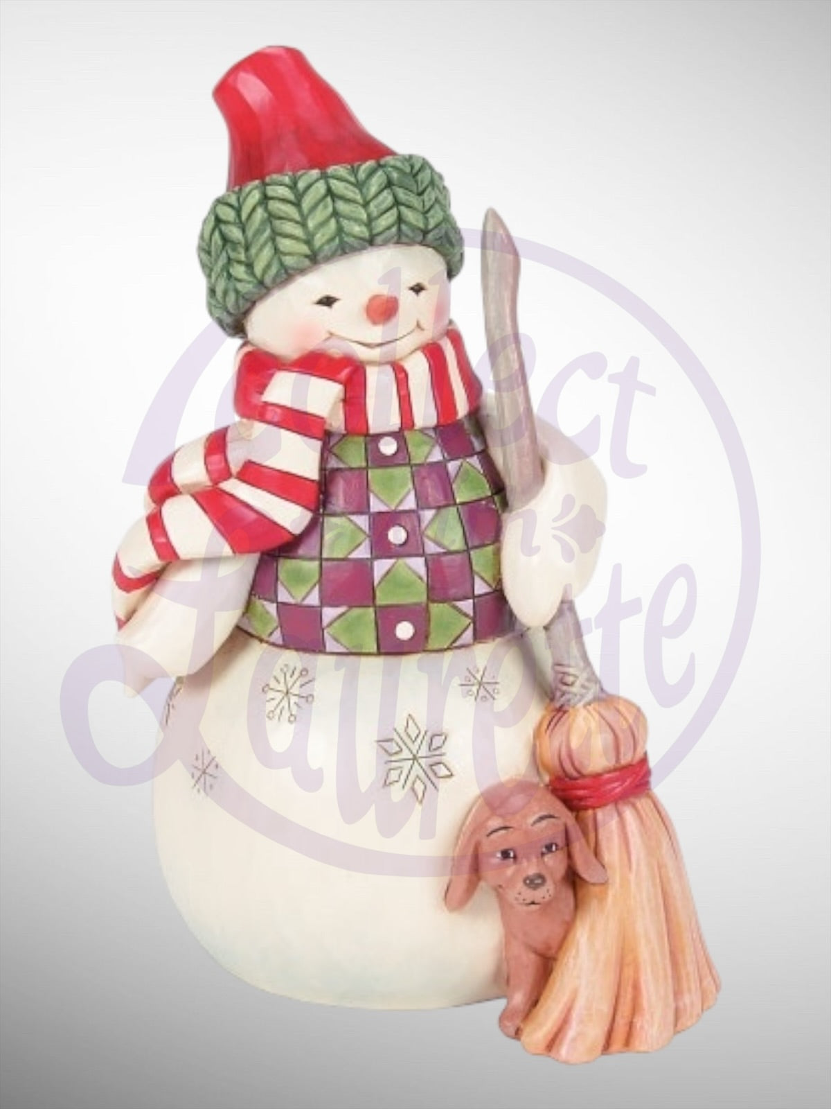 Jim Shore Heartwood Creek - Swept in Love Snowman with Dog Figurine