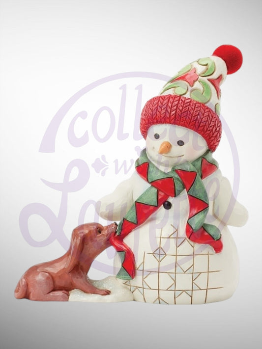 Jim Shore Heartwood Creek - Up to Snow Good Snowman Dog Pint Sized Figurine