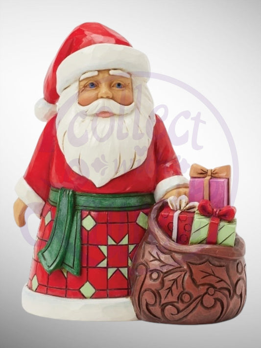 Jim Shore Heartwood Creek - Filled With Christmas Cheer Santa Pint Sized Figurine