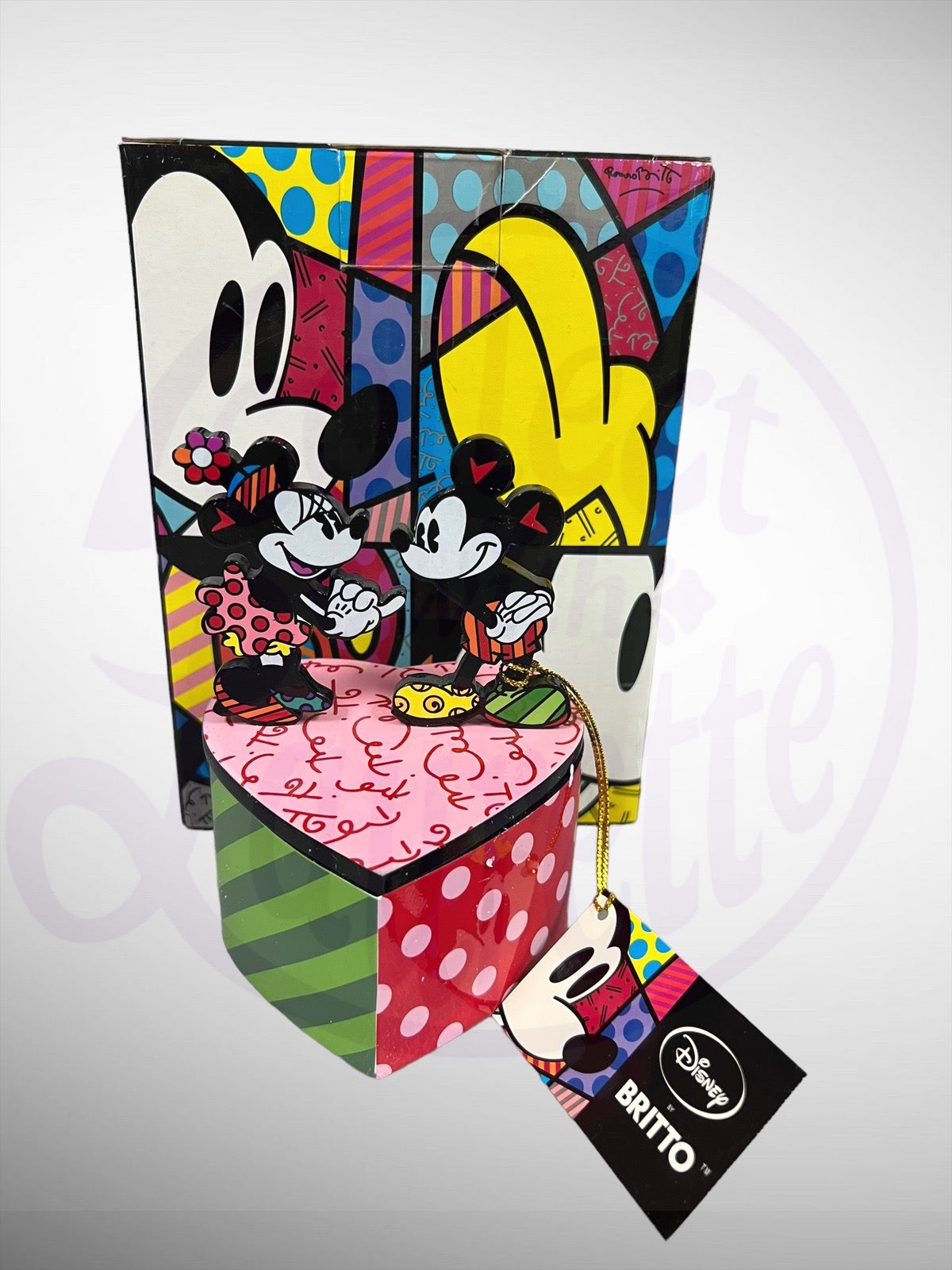 Romero Britto Disney Mickey Minnie Heart Figurine ** NEW ** GIFT BOX offers *