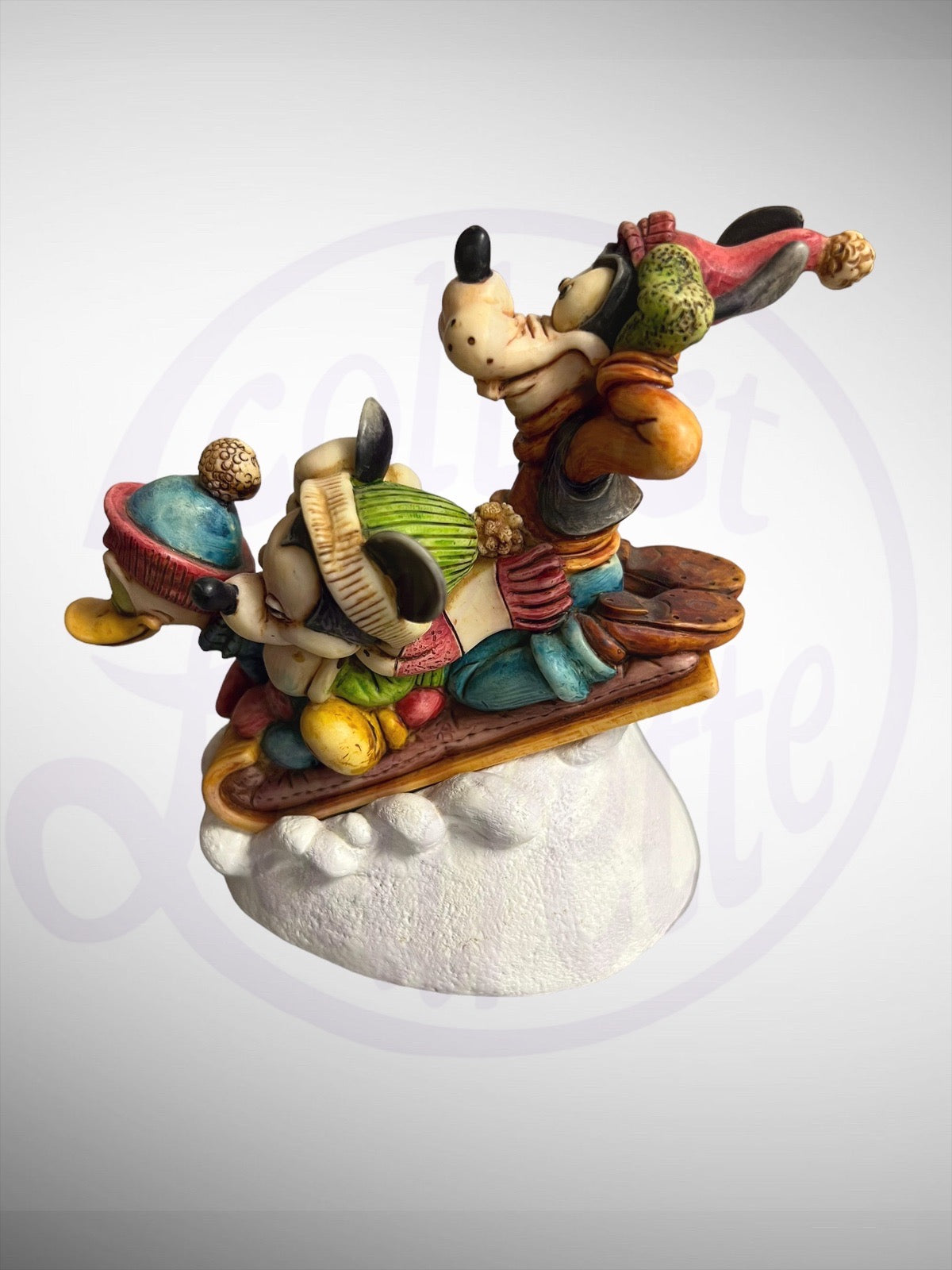 Harmony Kingdom Box - Disney Snow Day With Friends Mickey Donald Goofy Figurine No Box